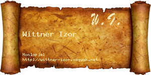 Wittner Izor névjegykártya